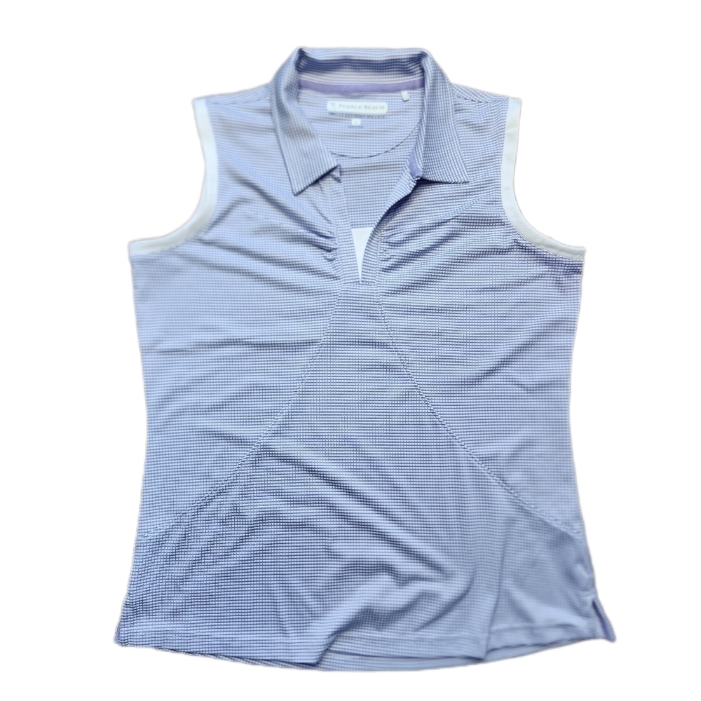 Pebble Beach lavender and white tank Size L